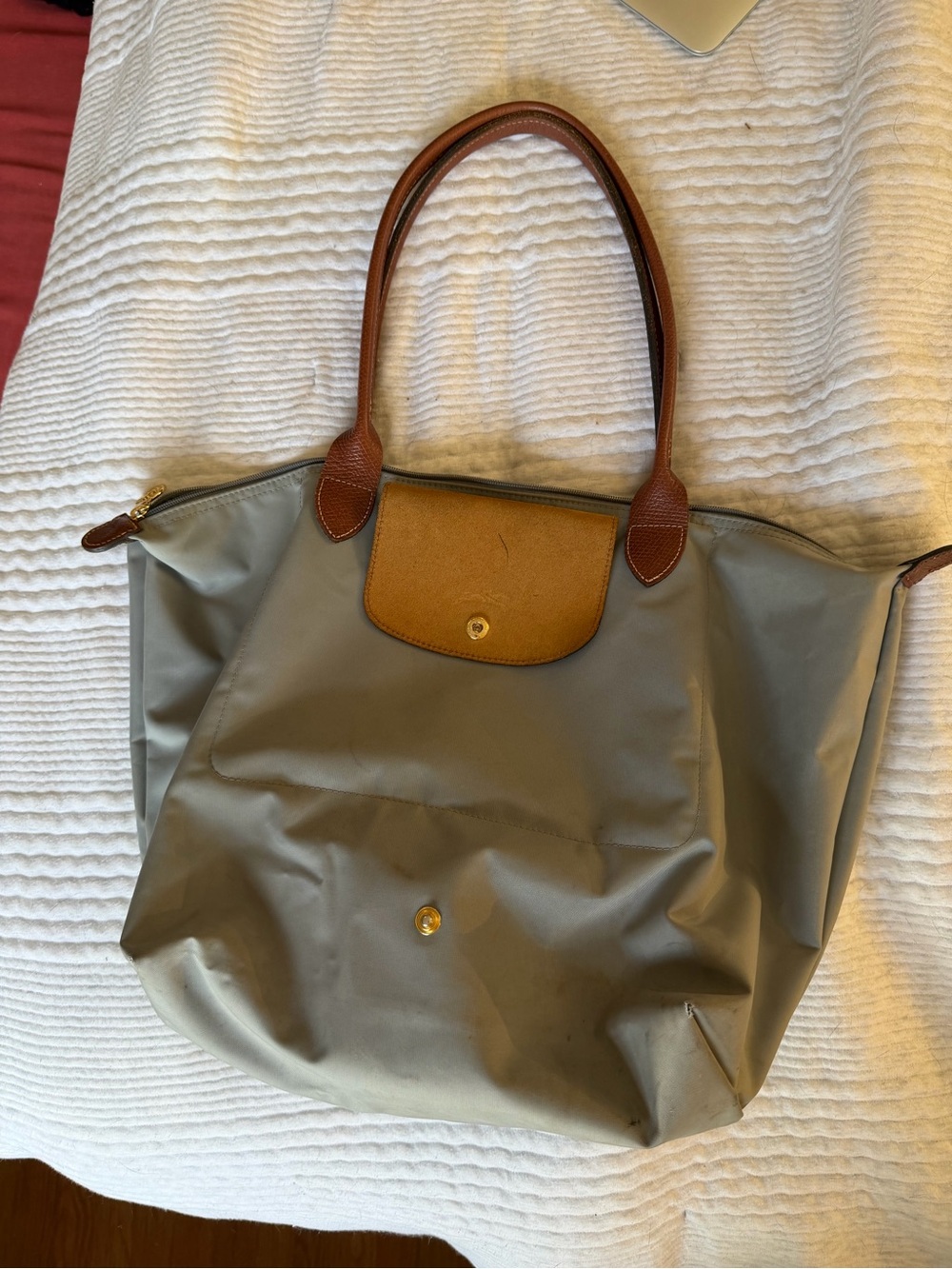 Longchamp gray tote, medium